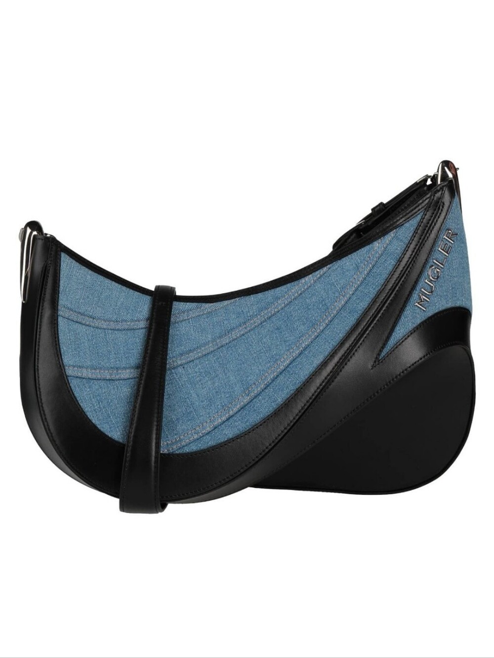 Mugler Denim And Leather Bag